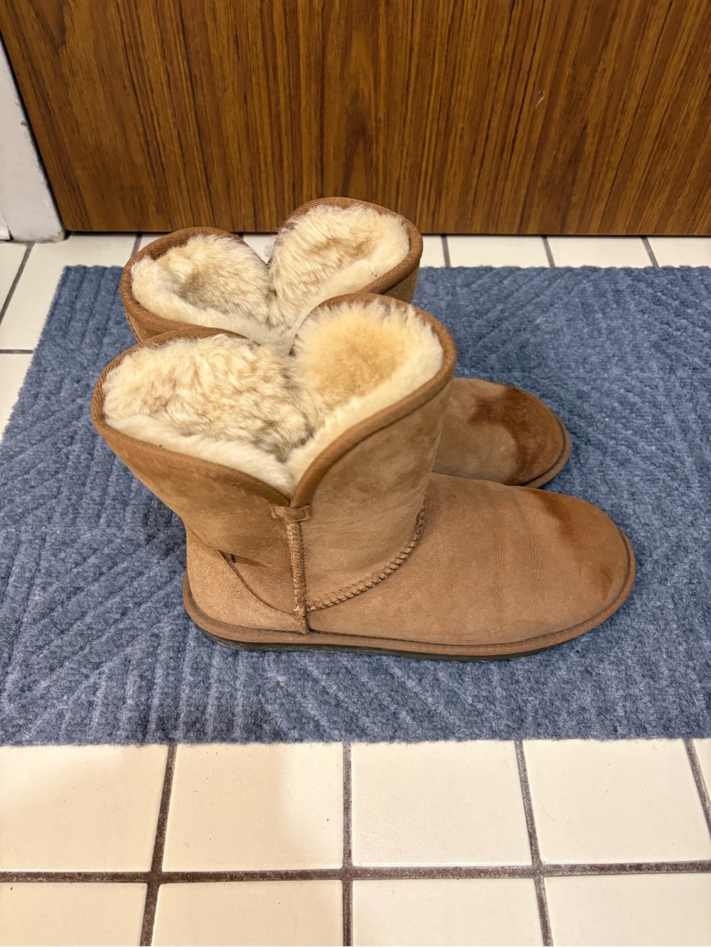Wool Lined Faux Leather Boots